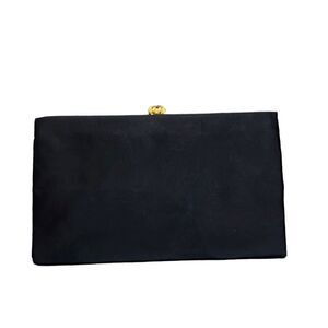 After Five L & M bag 1950’s vintage satin black gold beaded coin purse evening